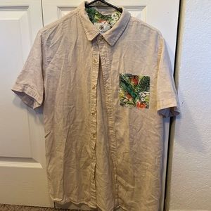 Mens button down, lightly worn, breathable material